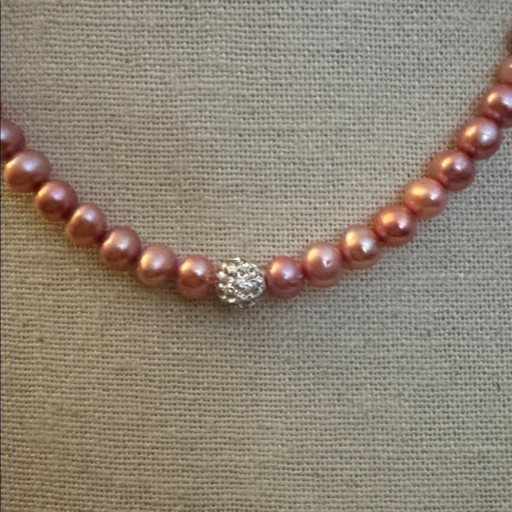 Pink Freshwater Pearl Necklace - Picture 2 of 4